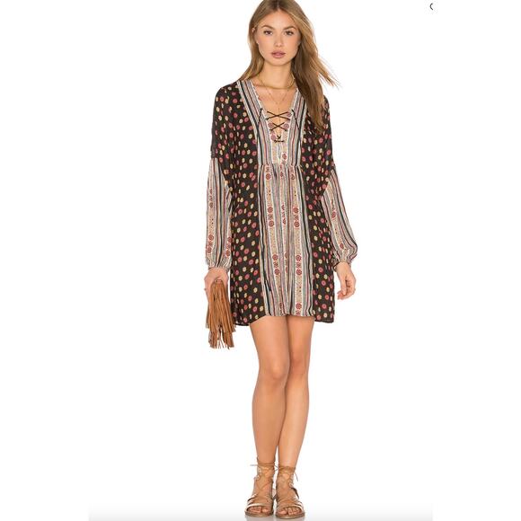 Free People Pebble Rain or Shine Long Sleeve Front Lace up Dress Size XS - Picture 1 of 10